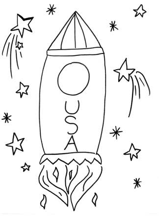 rocket coloring page